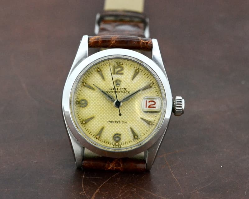 Rolex Oysterdate Precision SS Honeycomb Dial