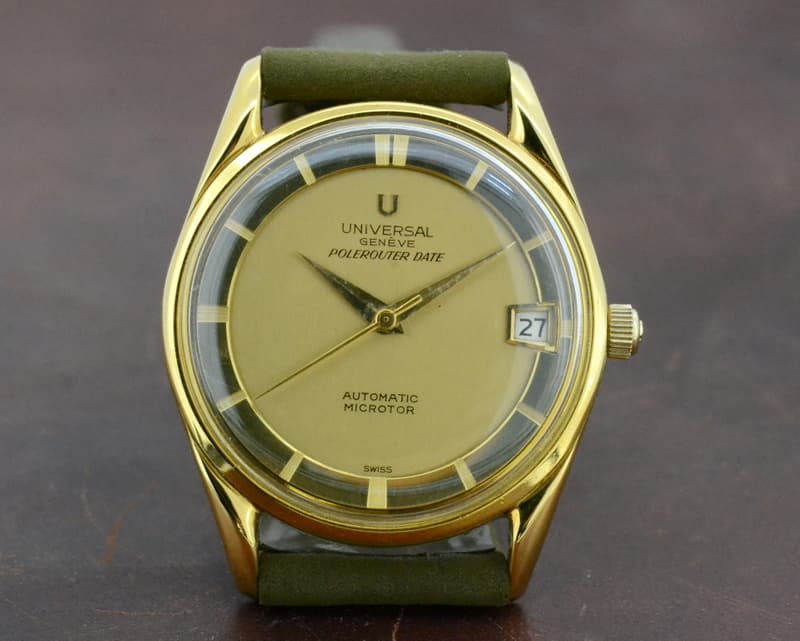 Universal Geneve Vintage Polerouter Date 18K Yellow Gold Circa 1980