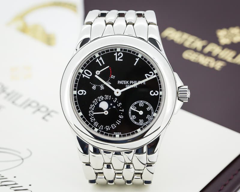 Patek Philippe Power Reserve Moon Phase Black Dial SS / SS