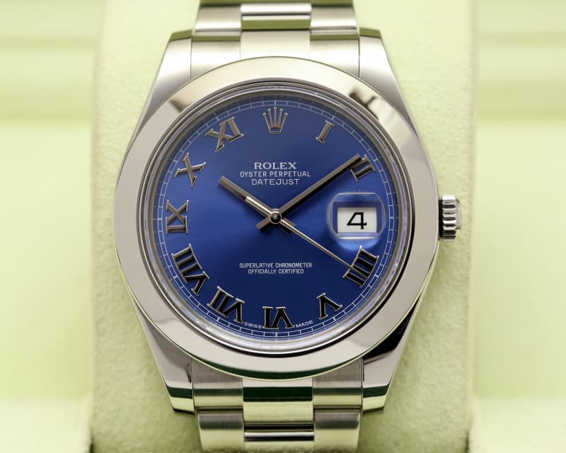 Rolex Datejust II SS Blue Roman Dial