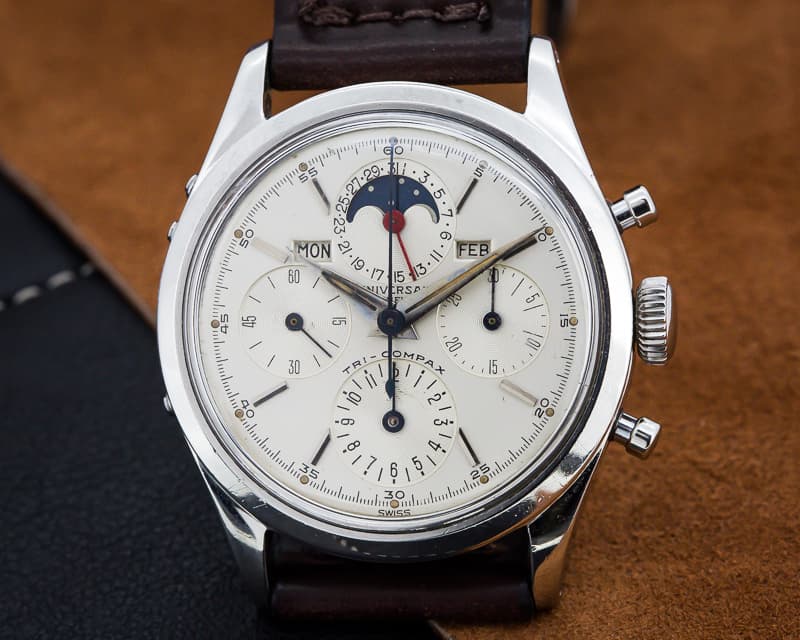 Universal Geneve Tri-Compax Stainless Steel / Silver Dial Circa 1956
