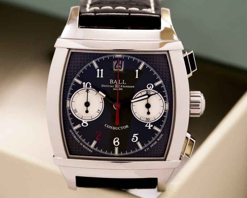 Ball Conductor Chronograph II Automatic Grey Dial SS / Leather
