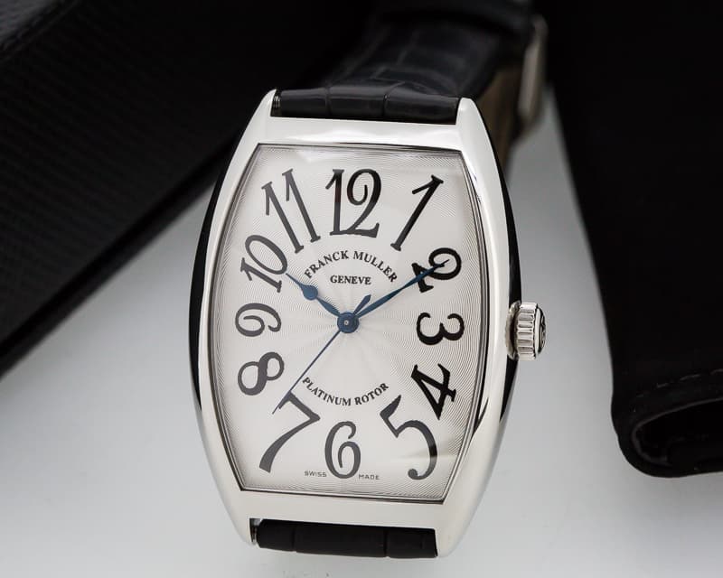 Franck Muller Cintree Curvex SS Platinum Rotor Automatic Silver Dial