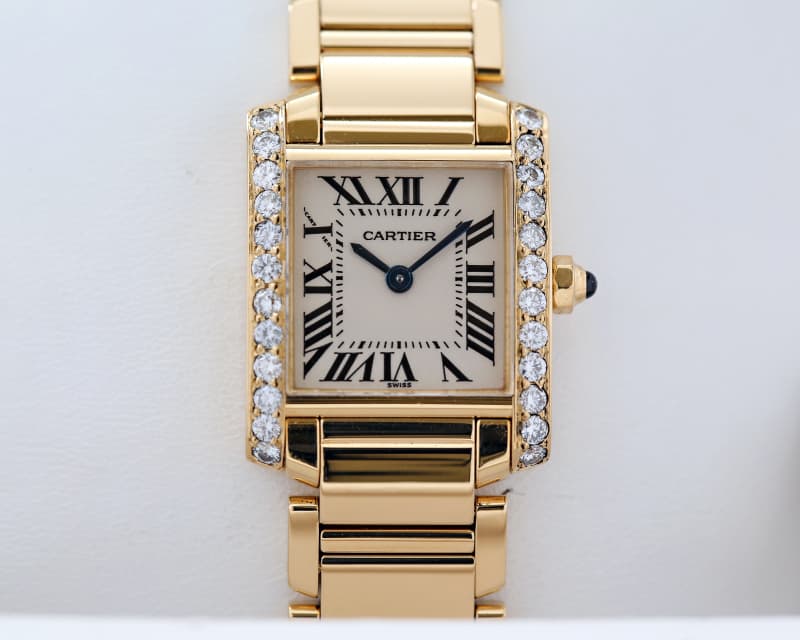 Cartier Ladies Tank Francaise 18K Yellow Gold / Diamond Bezel