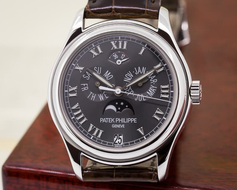Patek Philippe Annual Calendar Power Reserve Grey Dial Platinum