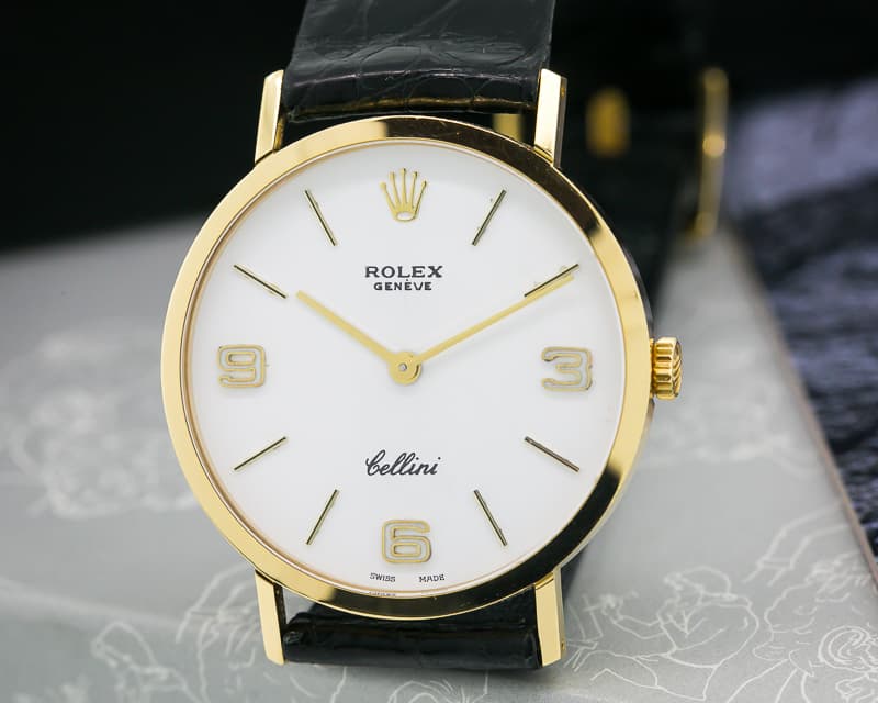 Rolex Cellini 18K Yellow Gold White Dial