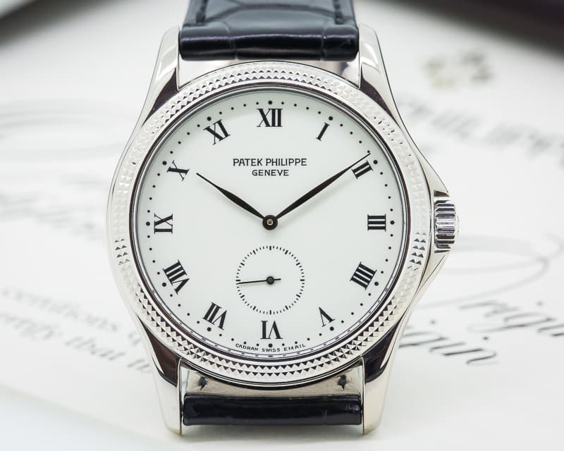 Patek Philippe Calatrava Manual Wind Enamel Dial 18K White Gold
