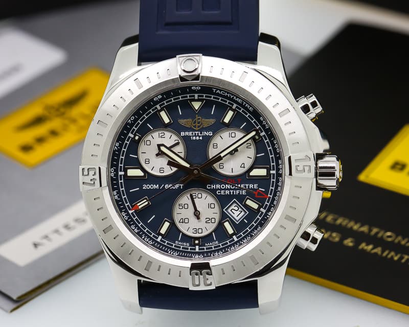 Breitling Colt Chronograph Quartz Blue Dial SS / Rubber