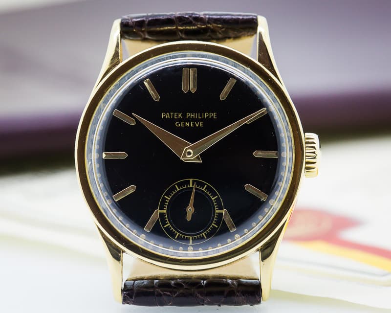 Patek Philippe Calatrava 96 18K Yellow Gold / Black Dial RARE