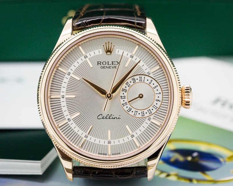 Rolex Cellini Date Silver Dial 18K Rose Gold