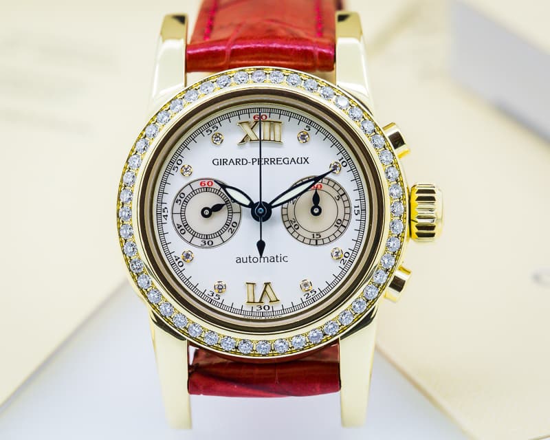 Girard Perregaux Lady Chronograph with Diamond Bezel and Markers 18K Rose Gold