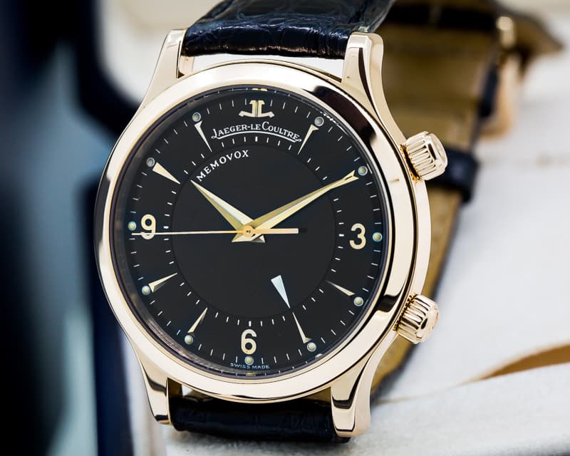 Jaeger LeCoultre Memovox 18K Rose Manual Wind Display Back