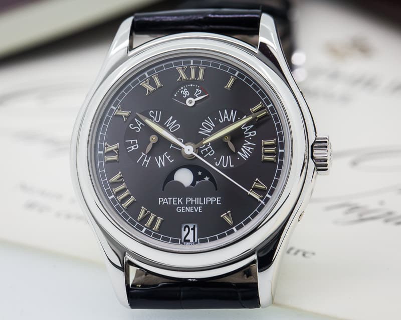 Patek Philippe Annual Calendar Power Reserve Grey Dial Platinum