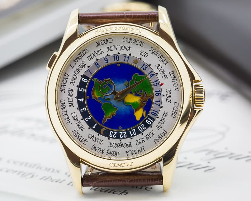 Patek Philippe World Time Enamel Dial 18K Yellow Gold