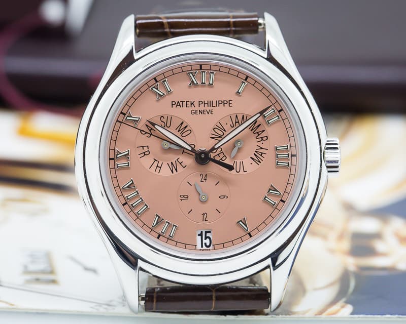 Patek Philippe Annual Calendar 18K White Gold Rose Dial