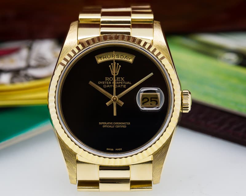 Rolex Day Date President 18K Yellow Gold / Onyx Dial