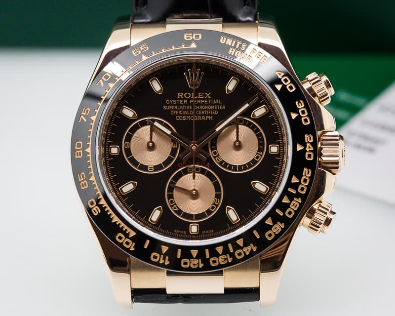 Rolex Cosmograph Daytona 18K Rose Gold / Black Dial
