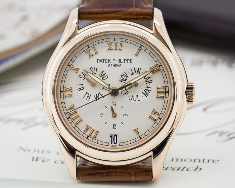 Patek Philippe Annual Calendar 18K Rose Gold Silver Dial