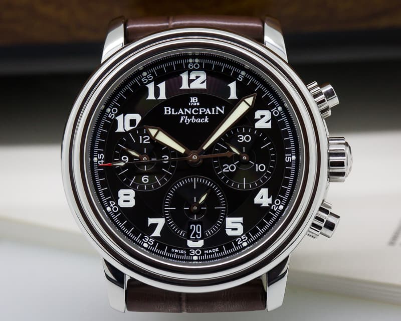 Blancpain Leman Flyback Chronograph Black Dial SS / Alligator