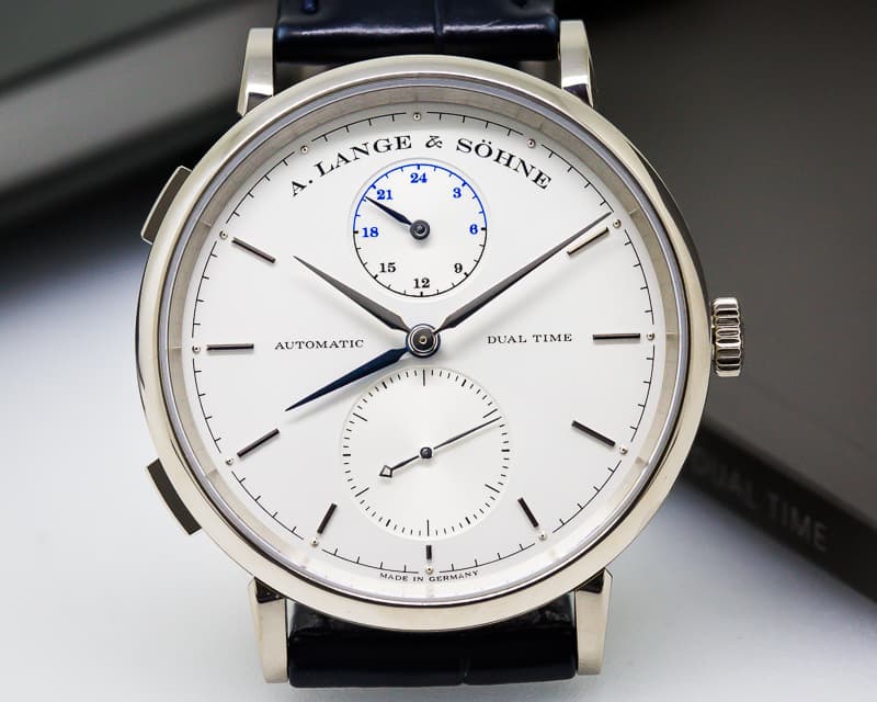 A. Lange and Sohne Saxonia Dual Time 18K White Gold