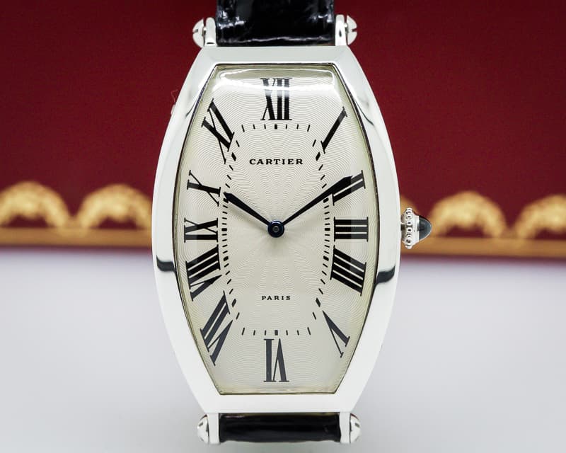 Cartier Platinum Tonneau Cintree Manual Wind 1990s RARE