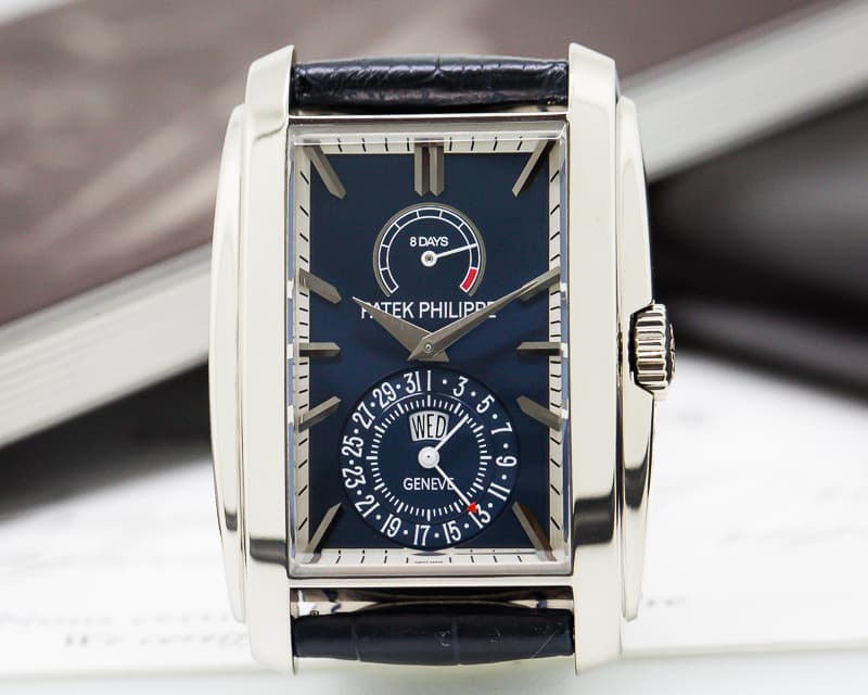 Patek Philippe Gondolo 8 Day Manual Wind Blue Dial 18K White Gold