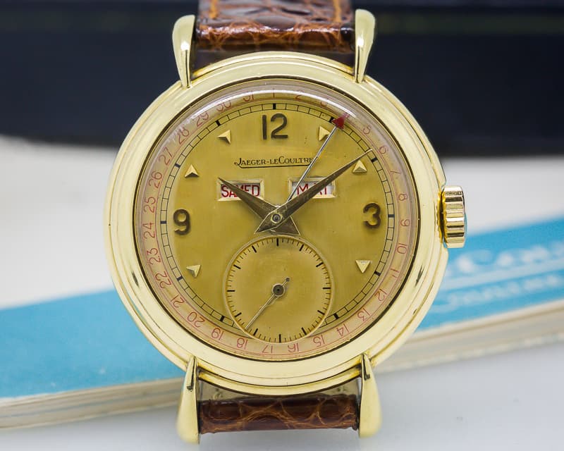 Jaeger LeCoultre Vintage Triple Calendar Manual Wind 18K YG Box and Papers