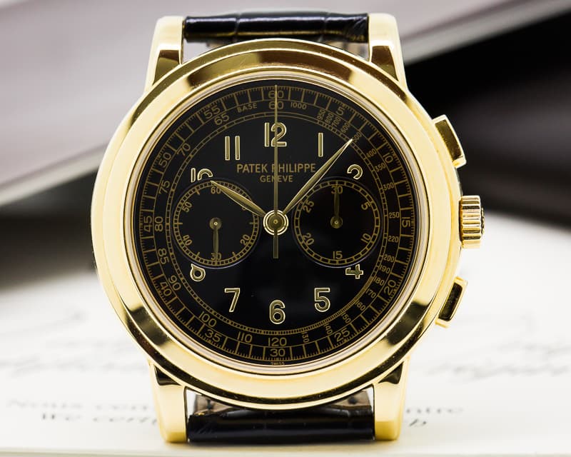 Patek Philippe 5070 Yellow Gold Chronograph Black Dial