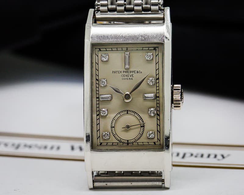 Patek Philippe Vintage Tank Platinum 425 Diamond Markers