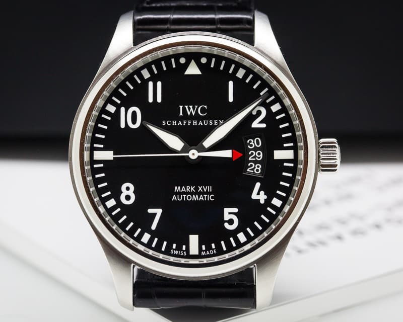 IWC Mark XVII Black Dial SS / Alligator