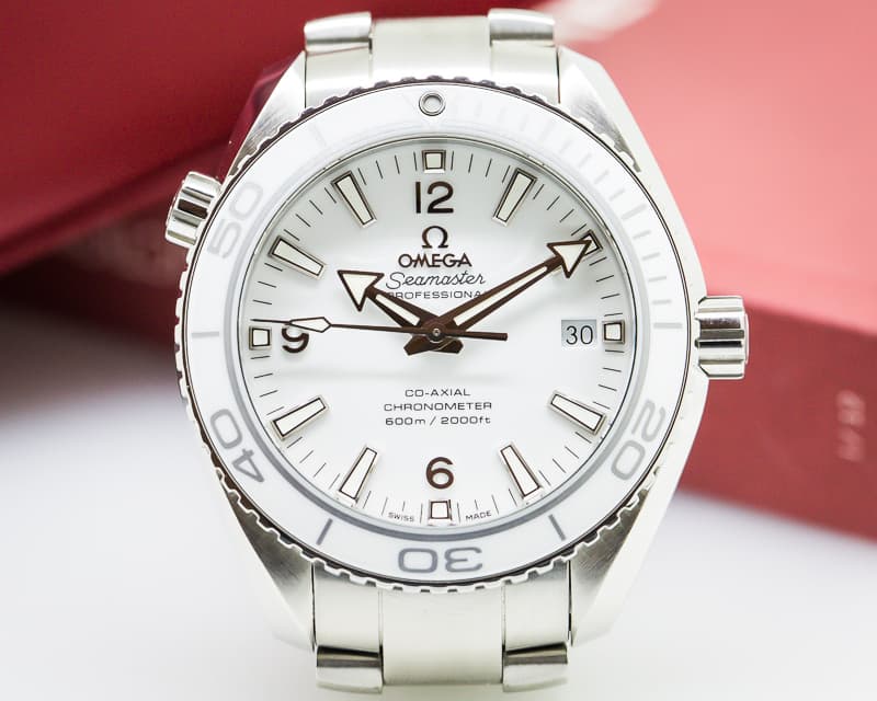 Omega Seamaster Co Axial Planet Ocean White Ceramic SS 42MM