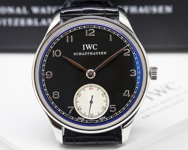 IWC Portuguese Hand Wound SS Black Dial