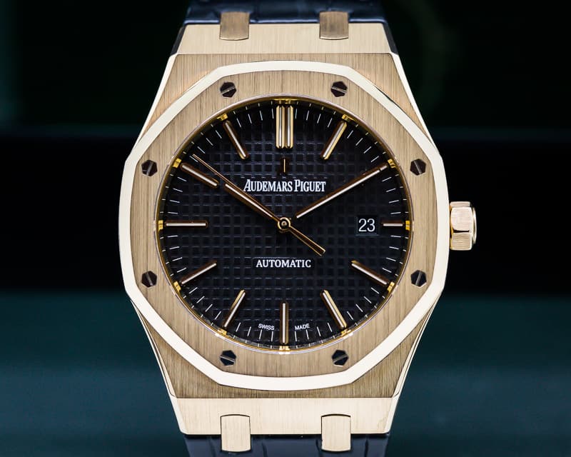 Audemars Piguet Royal Oak Jumbo Black Dial 18K Rose Gold