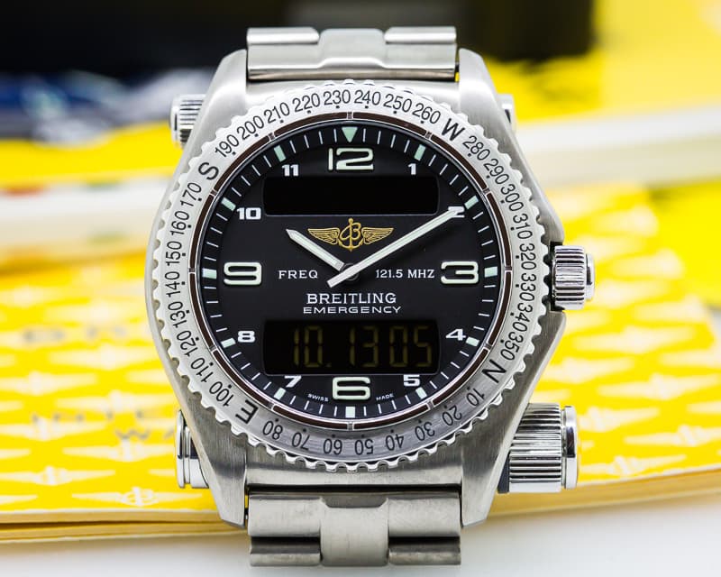 Breitling Emergency Black Dial Titanium FULL SET
