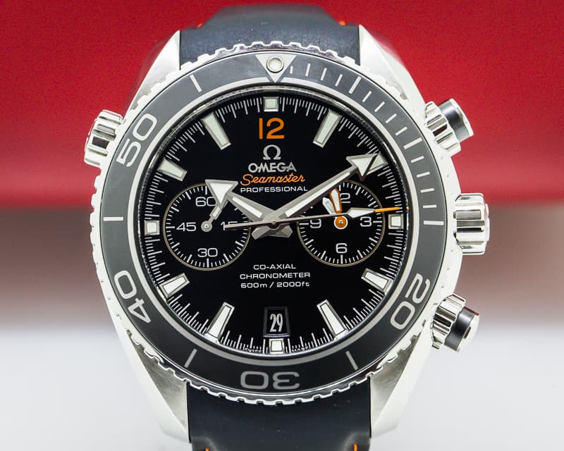 Omega Planet Ocean Co-Axial Chronograph Black Dial SS / Rubber Strap