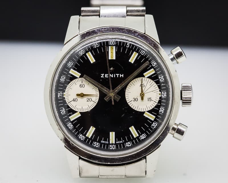 Zenith Vintage A278 Manual Chrono Reverse Panda Dial