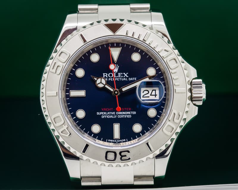 Rolex Yacht Master SS Blue Dial / Platinum Bezel