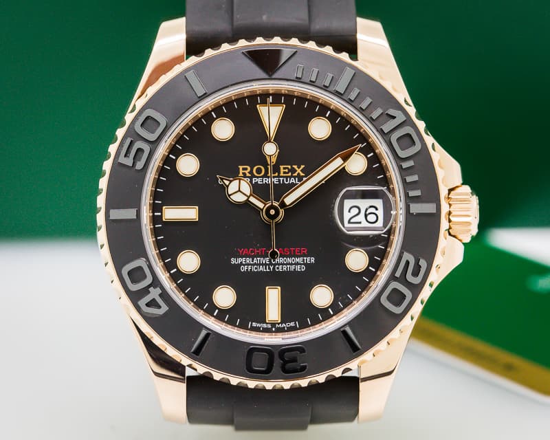 Rolex Yacht Master 18K Rose Gold / Rubber MIDSIZE