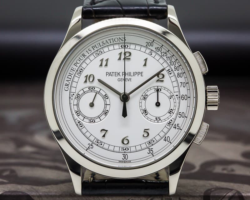 Patek Philippe Chronograph 18K White Gold / Silver Pulsation