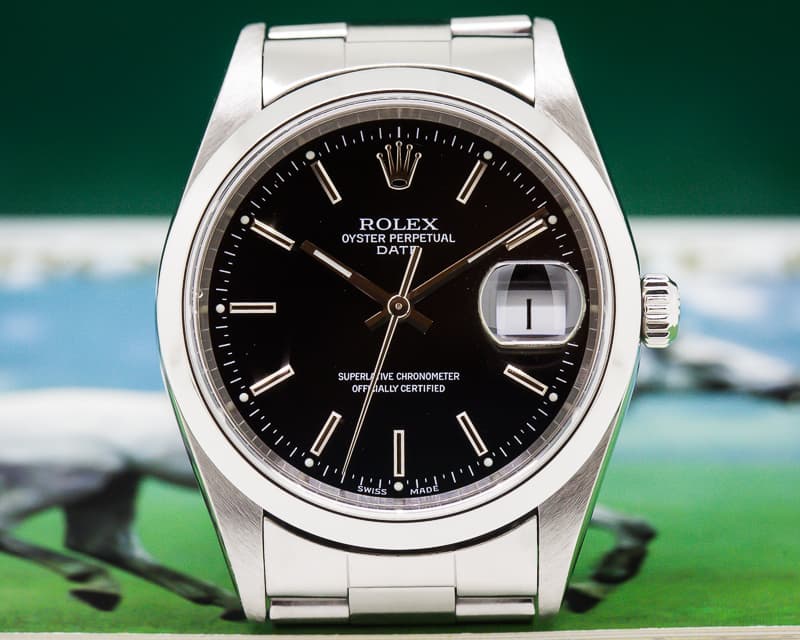 Rolex Date Black Dial SS FULL SET