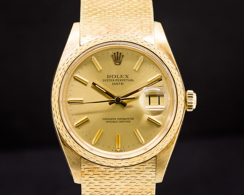 Rolex Oyster Date 18K Yellow / RARE MESH BRACELET