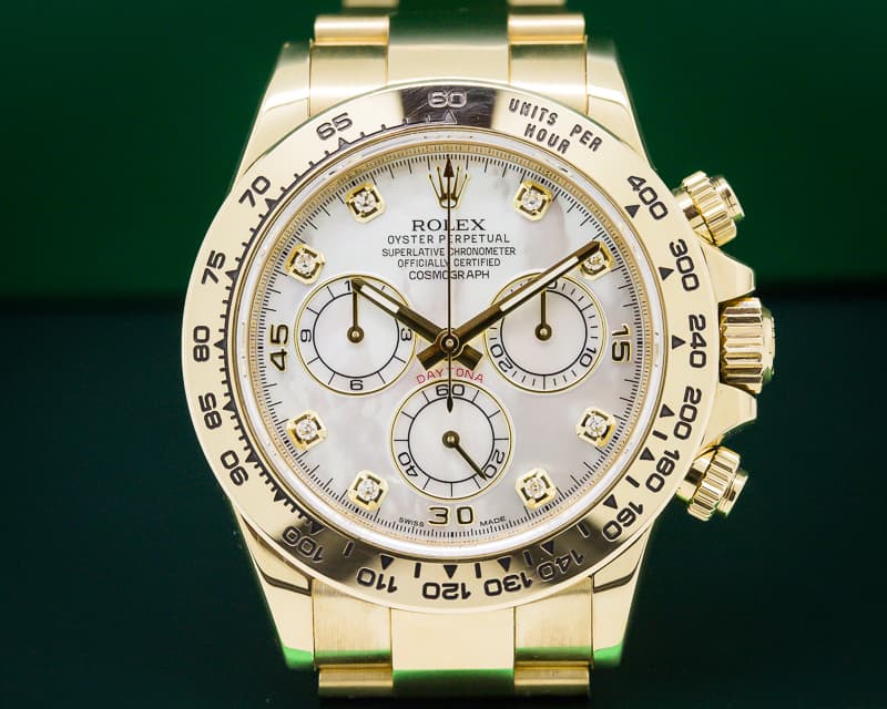 Rolex Daytona Mother of Pearl Diamond Yellow Gold / Bracelet