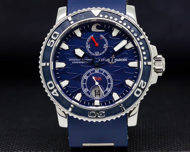 Ulysse Nardin Maxi Marine Blue Surf SS Blue Dial / Rubber