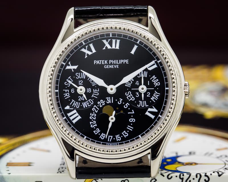 Patek Philippe Perpetual Calendar 18K White Gold / Black Roman Dial Limited