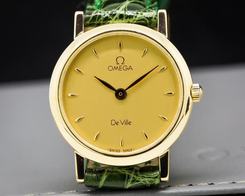 Omega DeVille Quartz 18k Yellow Gold 24mm
