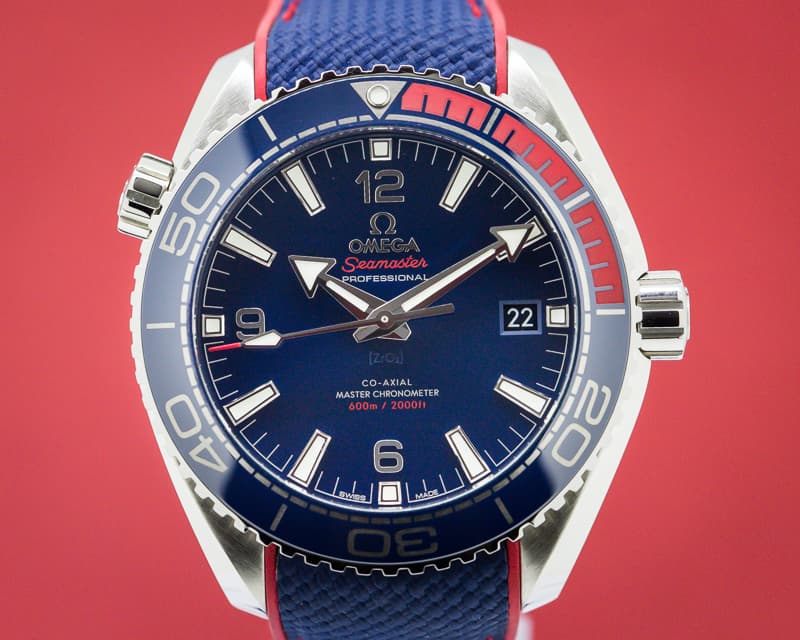 Omega Seamaster Planet Ocean Co-Axial Blue Dial Pyeongchang 2018 Limited