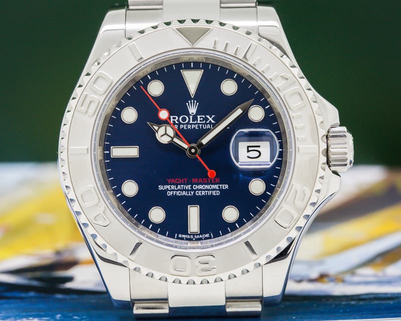 Rolex Yacht Master SS Blue Dial / Platinum Bezel