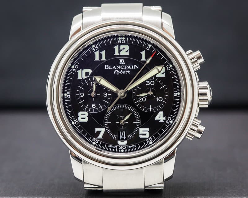 Blancpain Leman Flyback Chronograph Black Dial SS / SS