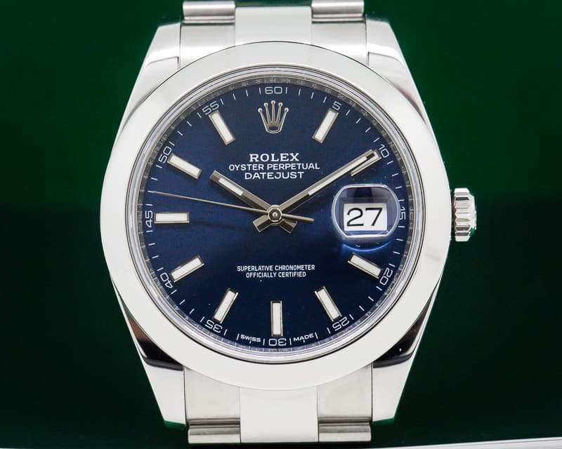 Rolex Datejust 41 Blue Stick Dial SS