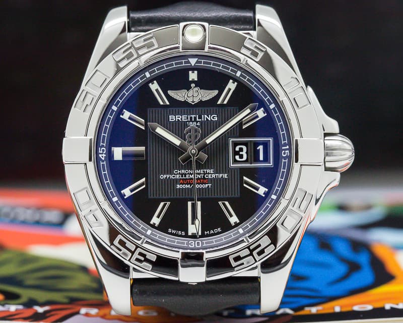 Breitling Galactic 41 Black Dial SS / Strap